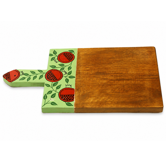 Handpainted Pomegranate Charm Wooden Platter - Habitt