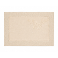 Neutral Flora Embroidered Table Mat – Beige 13 x 19 Inch