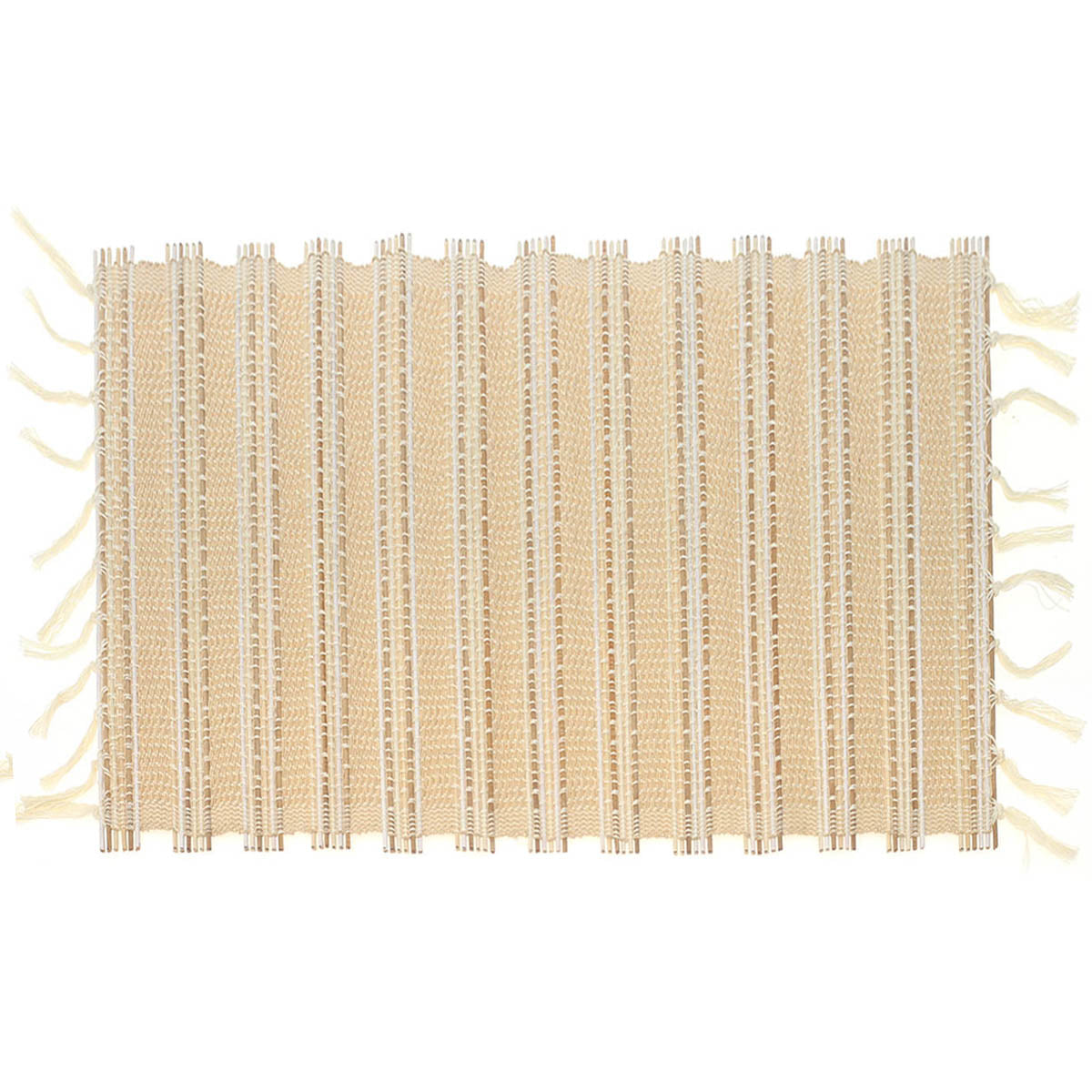 Neutral Weave Bamboo Mat 13x19" – Natural Textured Table & Placemat