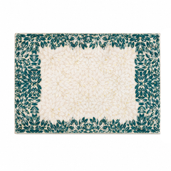 Beige & Gold Floral Mother of Pearl Screen Print Mat 13x19 – Decorative Table Mat