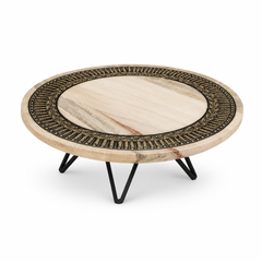 Naqshi Black Decorative Dessert Stand – Round Elevated Serving Stand
