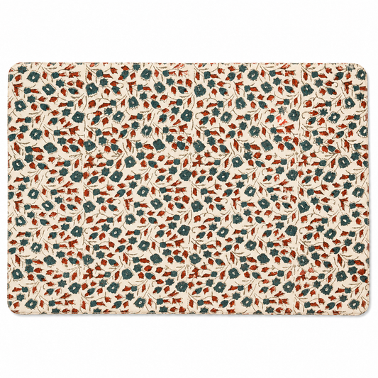 Big Flower Blockprint Table Mat – 11.5 x 17.5 Inch