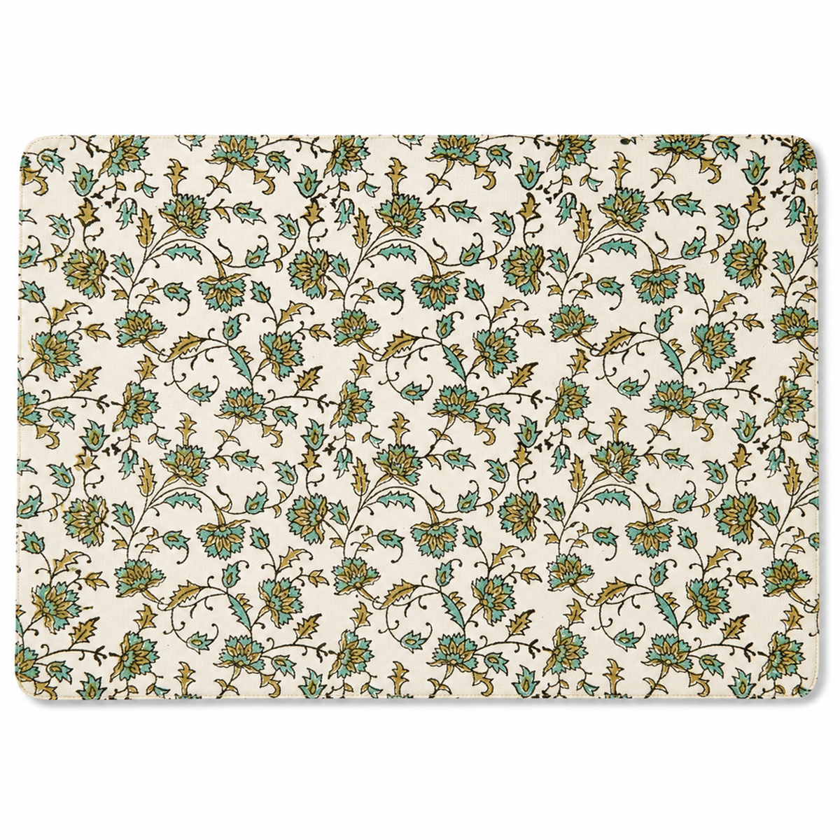 Single Blockprint Black Table Mat – 11.5 x 17.5 Inch