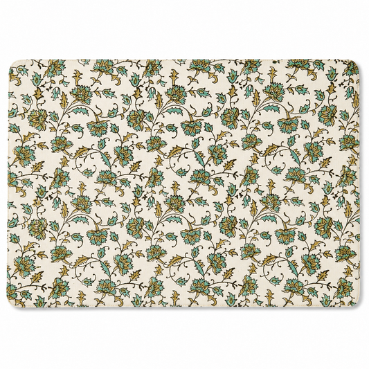Single Blockprint Black Table Mat – 11.5 x 17.5 Inch