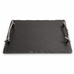 Rectangular Black Decorative Tray with Branch Handles – Small & Large | HBT 22-4