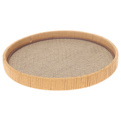 Round Yellow Woven Tray – Natural Decorative Serving Tray | Small & Large