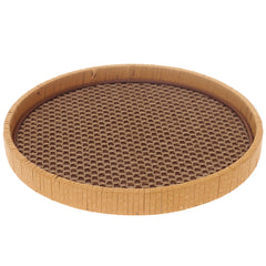 Round Yellow Woven Tray Large – Natural Open-Weave Decorative Tray | HBT 16-9
