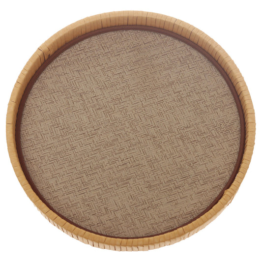 Round Yellow Woven Tray Medium – Natural Decorative Tray | HBT 16-8