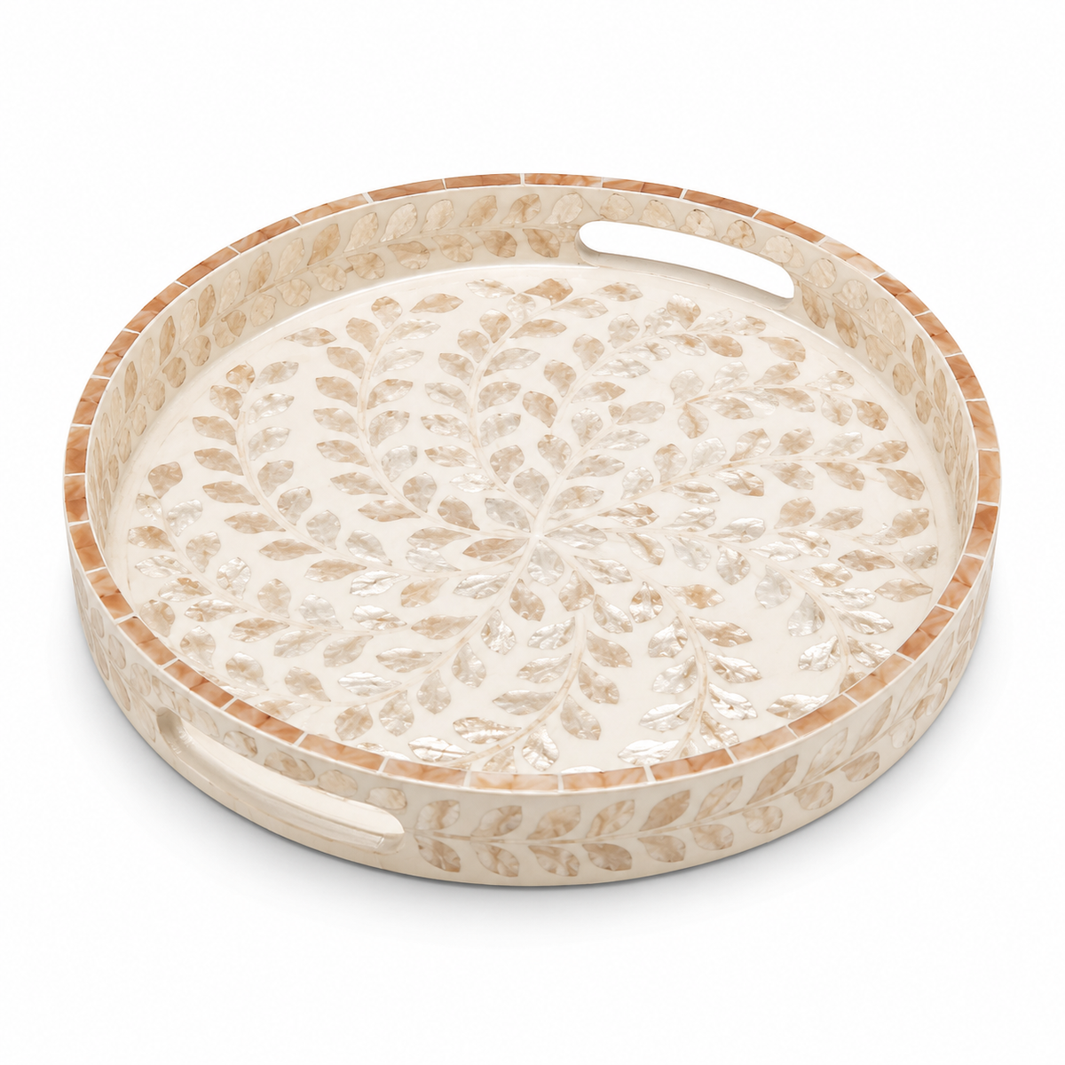 Medium Beige Mother of Pearl Platter K1M-KT – Decorative Display Platter