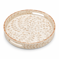 Medium Beige Mother of Pearl Platter K1M-KT – Decorative Display Platter