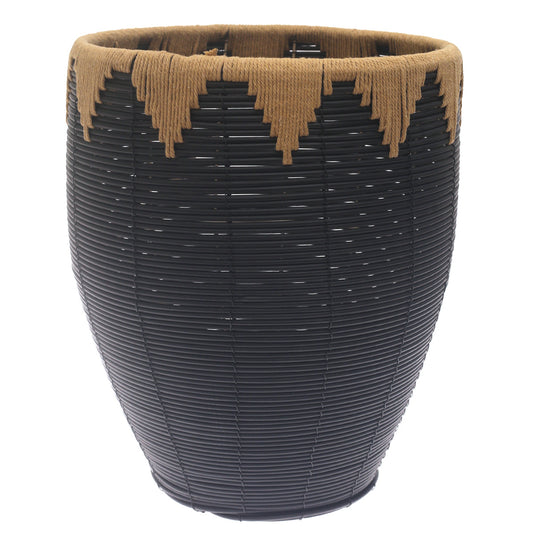 Large Black Woven Laundry Basket – 15 x 15 x 20 Inch Storage Hamper