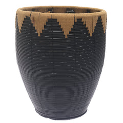 Large Black Woven Laundry Basket – 15 x 15 x 20 Inch Storage Hamper