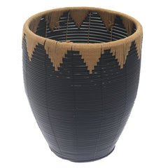 Large Black Woven Laundry Basket – 15 x 15 x 20 Inch Storage Hamper