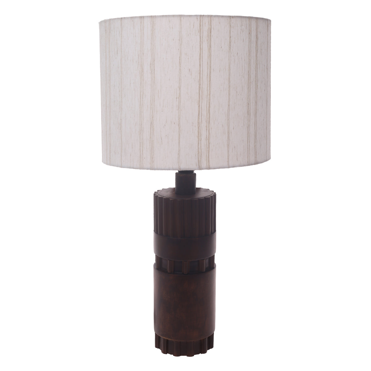 Linear Wooden Table Lamp  Warm Boho Bedside & Living Room Accent Light - Habitt