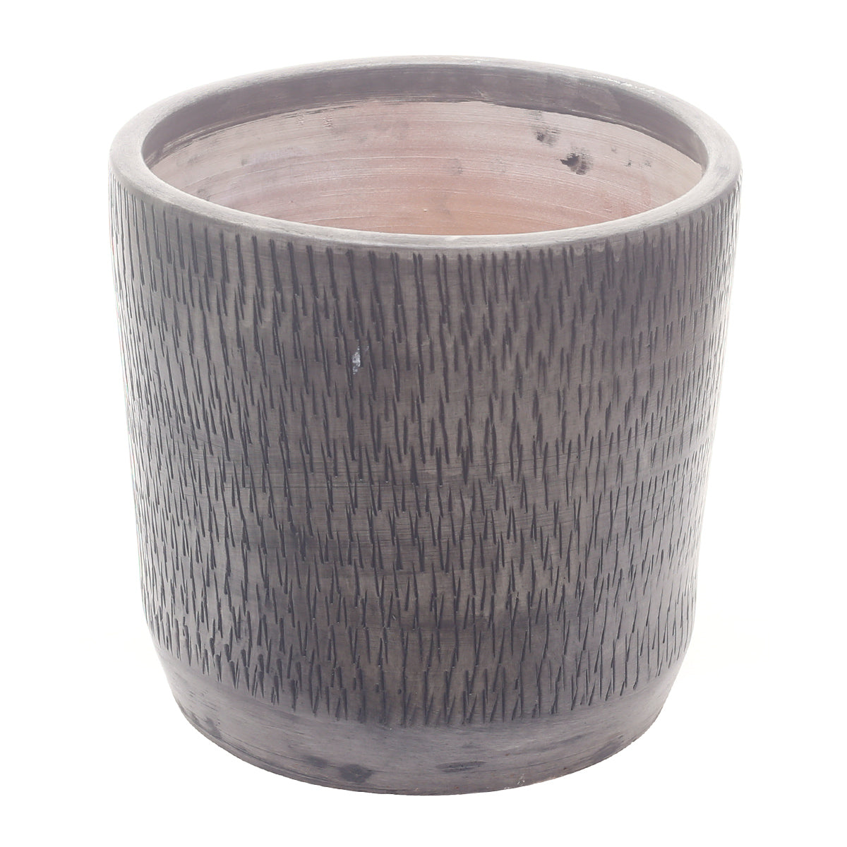 Natural Linear Textured Planter Set – Boho Rustic Indoor Plant Pots (Large & Small) | Modern Minimal Home Décor - Habitt