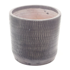 Natural Linear Textured Planter Set – Boho Rustic Indoor Plant Pots (Large & Small) | Modern Minimal Home Décor - Habitt
