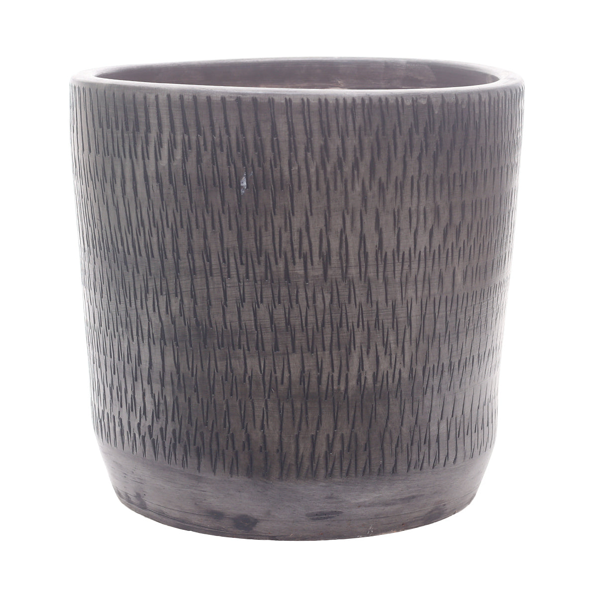 Natural Linear Textured Planter Set – Boho Rustic Indoor Plant Pots (Large & Small) | Modern Minimal Home Décor - Habitt