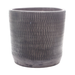 Natural Linear Textured Planter Set – Boho Rustic Indoor Plant Pots (Large & Small) | Modern Minimal Home Décor - Habitt