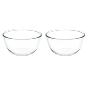 2-Piece Clear Glass Bowl Set – 2500 ml Large Mixing & Serving Bowls for Kitchen Use - Habitt