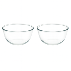 2-Piece Clear Glass Bowl Set – 2500 ml Large Mixing & Serving Bowls for Kitchen Use