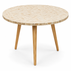 Large Mother of Pearl Decorative Table – Handcrafted Round Accent Table