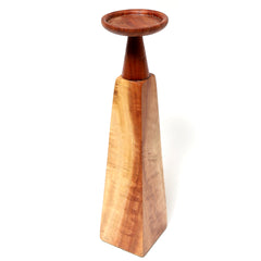 Handcrafted Wooden Geometric Candle Stand – Rustic Boho Decorative Candle Holder (Small/Medium/Large) - Habitt