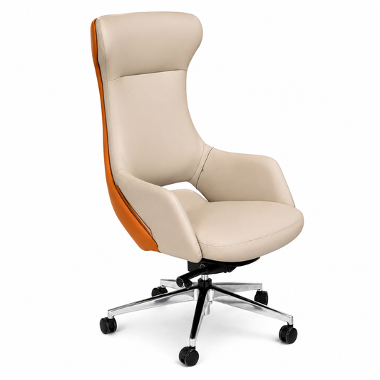 Dious High-Back Executive Lounge Chair – 670W x 755D x 1215H Premium Upholstered Swivel Office Chair - Habitt