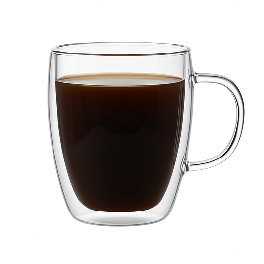 Double Wall Glass Mug – Tall Design (250ml, 350ml, 450ml)