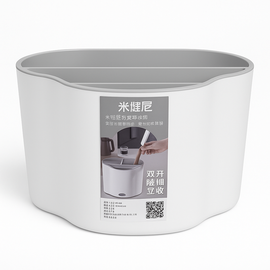 Spoon Rack – Grey Dual Compartment Organizer