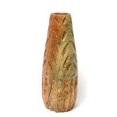 Handcrafted Textured Wooden Shapes Vase – Rustic Boho Decorative Vase (Small/Large) - Habitt