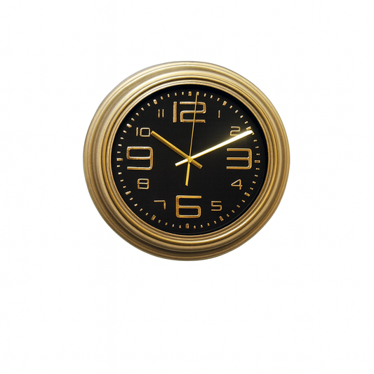 Heritage CLK-039B 15″ Round Wall Clock – Antique Gold Finish