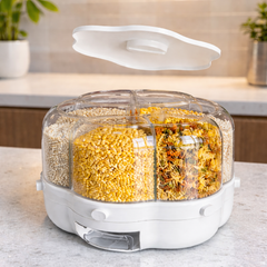 Plastic Grain Storage Boxes – Airtight Multi-Compartment Kitchen Container