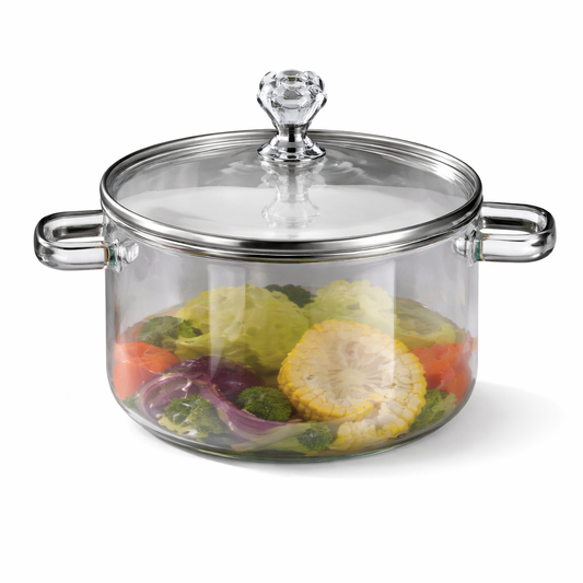 Assorted Glass Casserole with Lid & Side Handles – Elegant Heat-Resistant Cookware