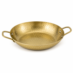 Stainless Steel Golden Flat Karahi Korean Style