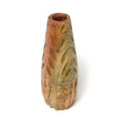 Handcrafted Textured Wooden Shapes Vase – Rustic Boho Decorative Vase (Small/Large) - Habitt