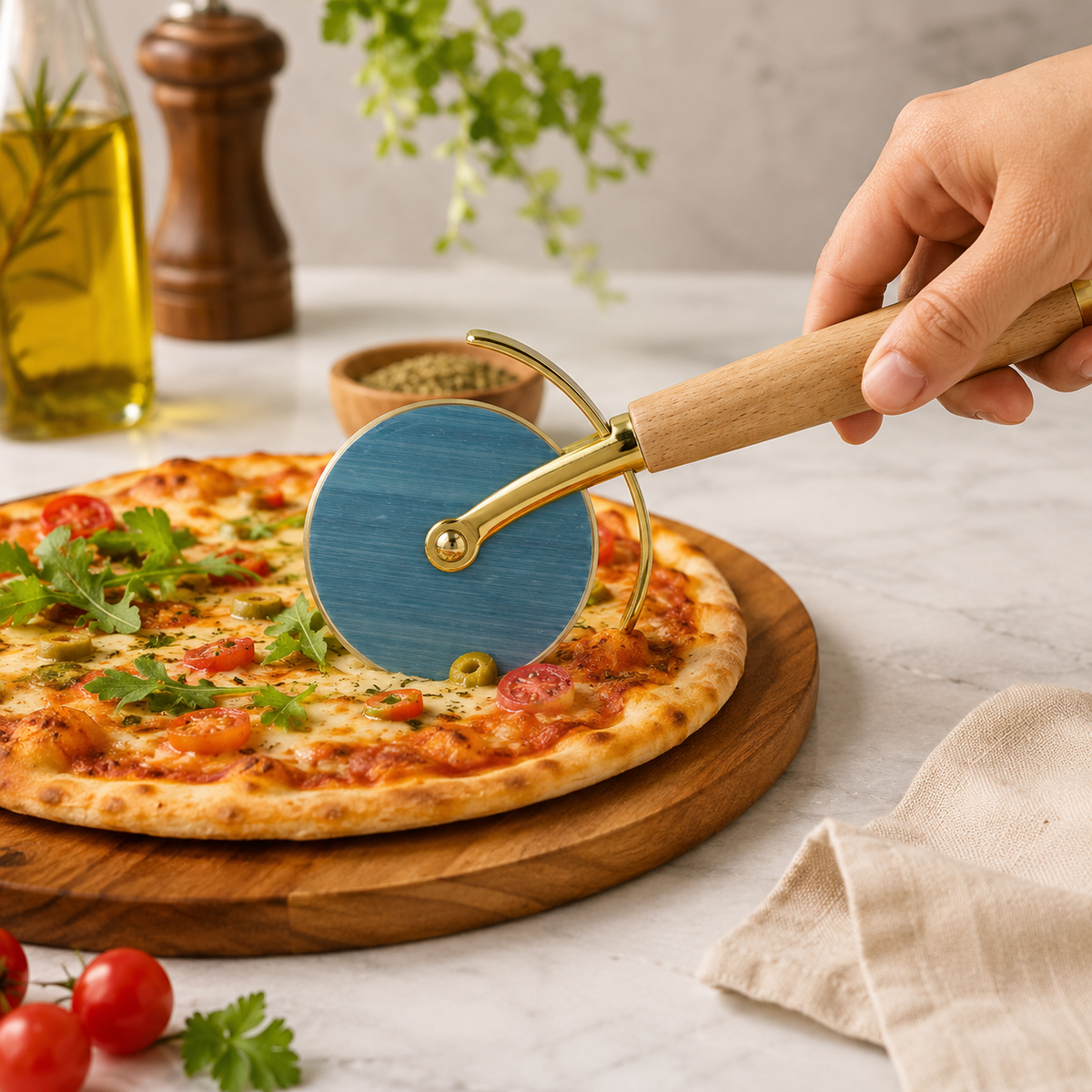 Golden & Silver Pizza Cutter