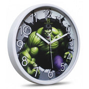 Heritage Pastel Wall Clock 12 Inch – Superhero Action Design with Bold Numerals & Kids Room Style (Plastic) - Habitt