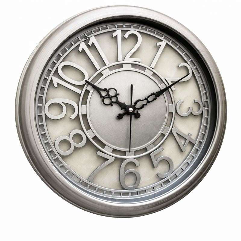 Heritage Cambridge Classic Wall Clock 15 x 15 Inch – Elegant Vintage Dial with Raised Numerals (Plastic)