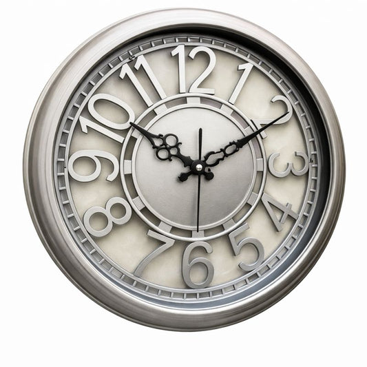 Heritage Cambridge Classic Wall Clock 15 x 15 Inch – Elegant Vintage Dial with Raised Numerals (Plastic)