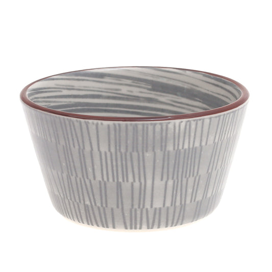 3.75" Ceramic Cake Bowl – Gray & Brown Patterned | Habitt