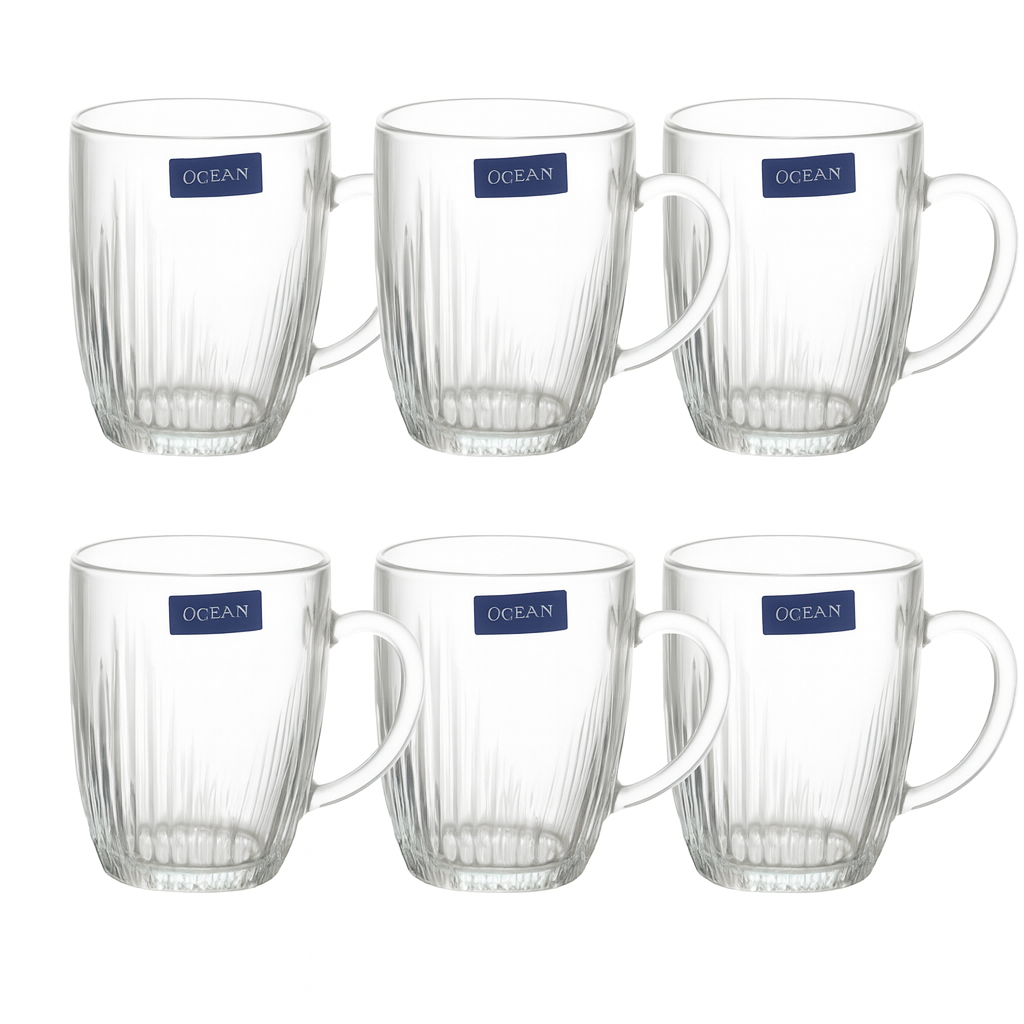 520 ml Premium Glass Juice Mug – Heavy-Duty Beverage Mug Set of 6 for Juice, Water, Shakes & Daily Use