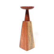 Handcrafted Wooden Geometric Candle Stand – Rustic Boho Decorative Candle Holder (Small/Medium/Large) - Habitt