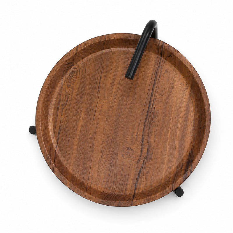 Clara Tea Trolley | Modern Wooden Serving Cart with Tray Shelves & Wheels - Habitt