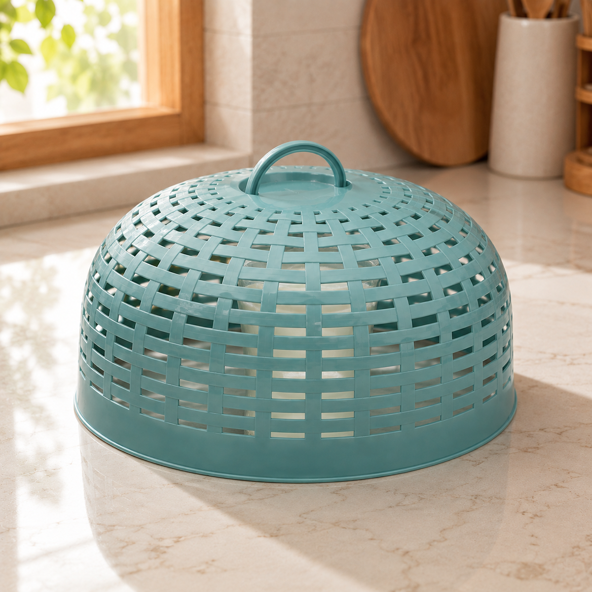 Plastic Food & Milk Cover with Handle – Ventilated Protective Kitchen Cover