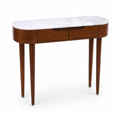 Clara Console Table | Modern Marble Top Console with Storage Drawers - Habitt