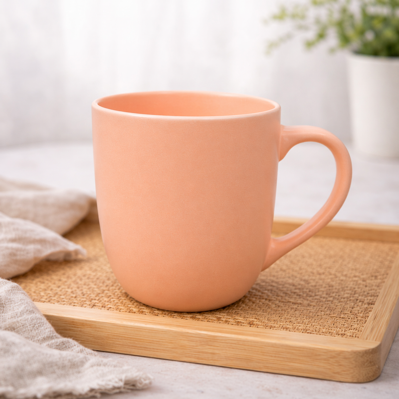 Peach Color Coffee Mug – Minimalist Matte Finish Tea & Coffee Cup - Habitt