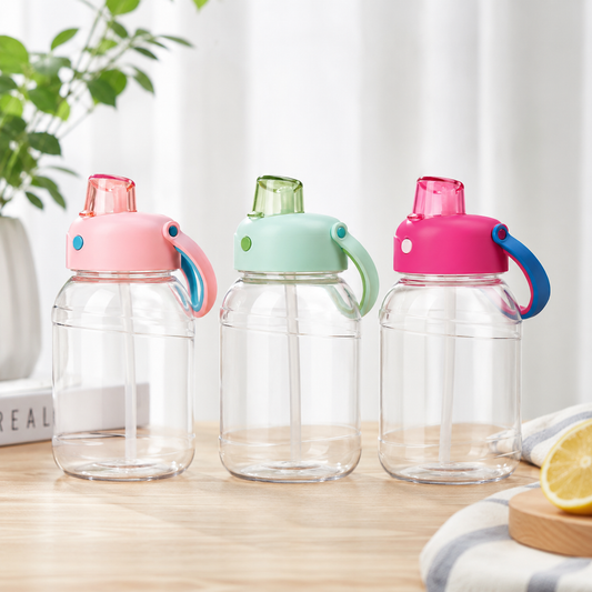 Assorted Kid Sippers Color Handle Plastic Bottle - 1200 and 750 ML