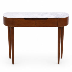 Clara Console Table | Modern Marble Top Console with Storage Drawers - Habitt