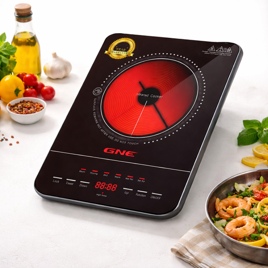 Gaba Infrared Cooker 2000W App-Controlled Smart Cooker – Multi Power Source Electric Infrared Stove (142/22) - Habitt