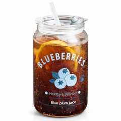 Mason Jar Glass Tumbler with Straw & Lid – Stylish Reusable Drink Jar